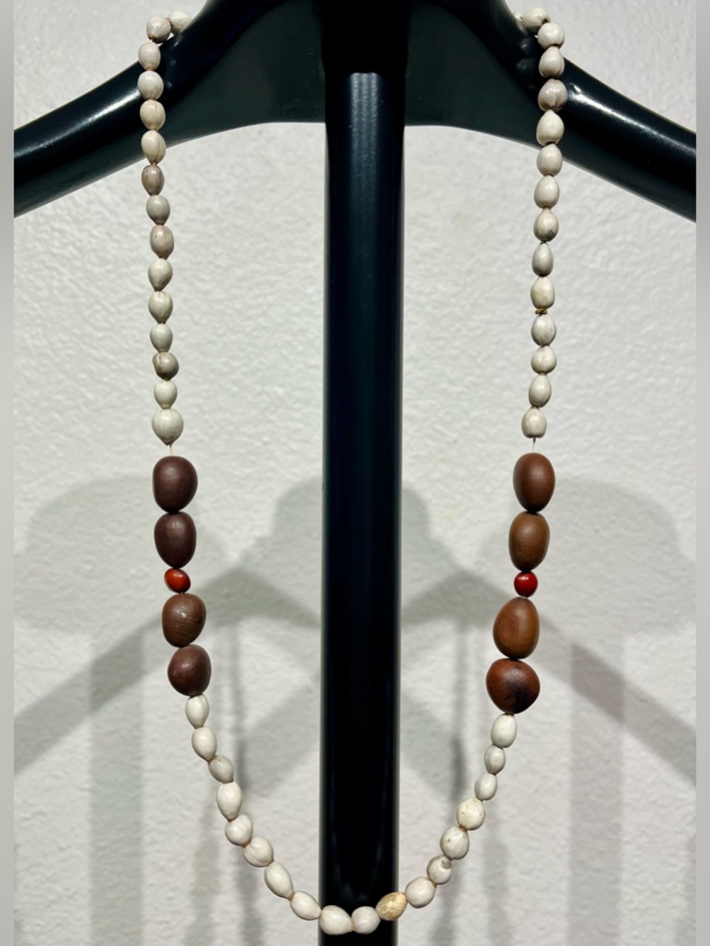 Vintage Brown and Ivory Bead Necklace